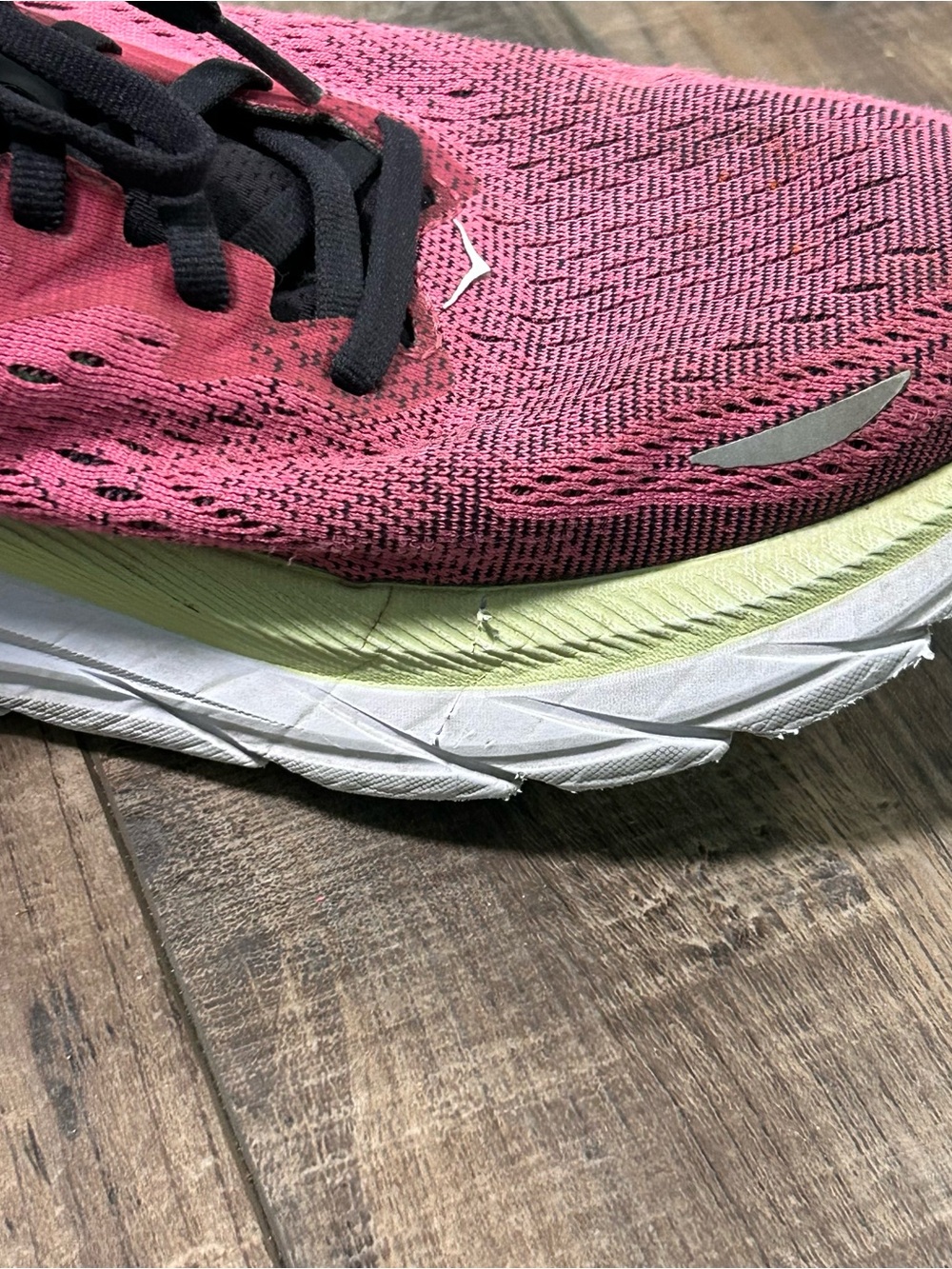 Hoka One One Clifton 8 Athletic Shoes Women's 9 D Pink w/ Black & White Running - Picture 7 of 11